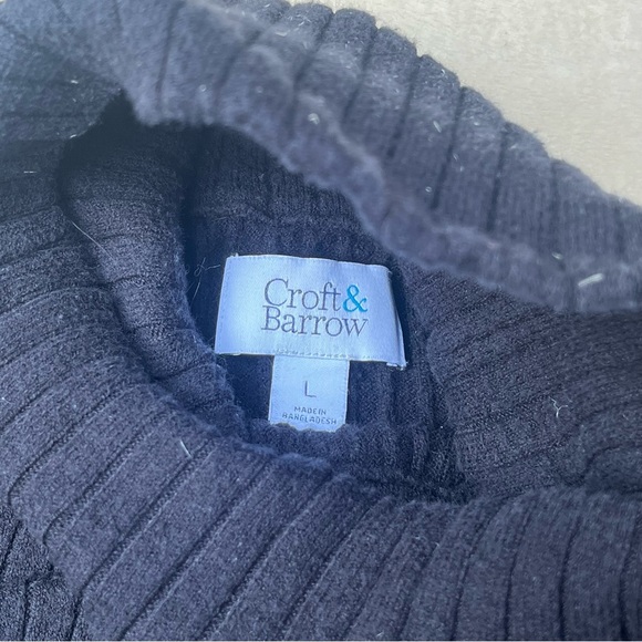 Croft & Barrow Large Black Turtle Neck Long Sleeve Casual Sweater Fall Winter - Picture 5 of 6